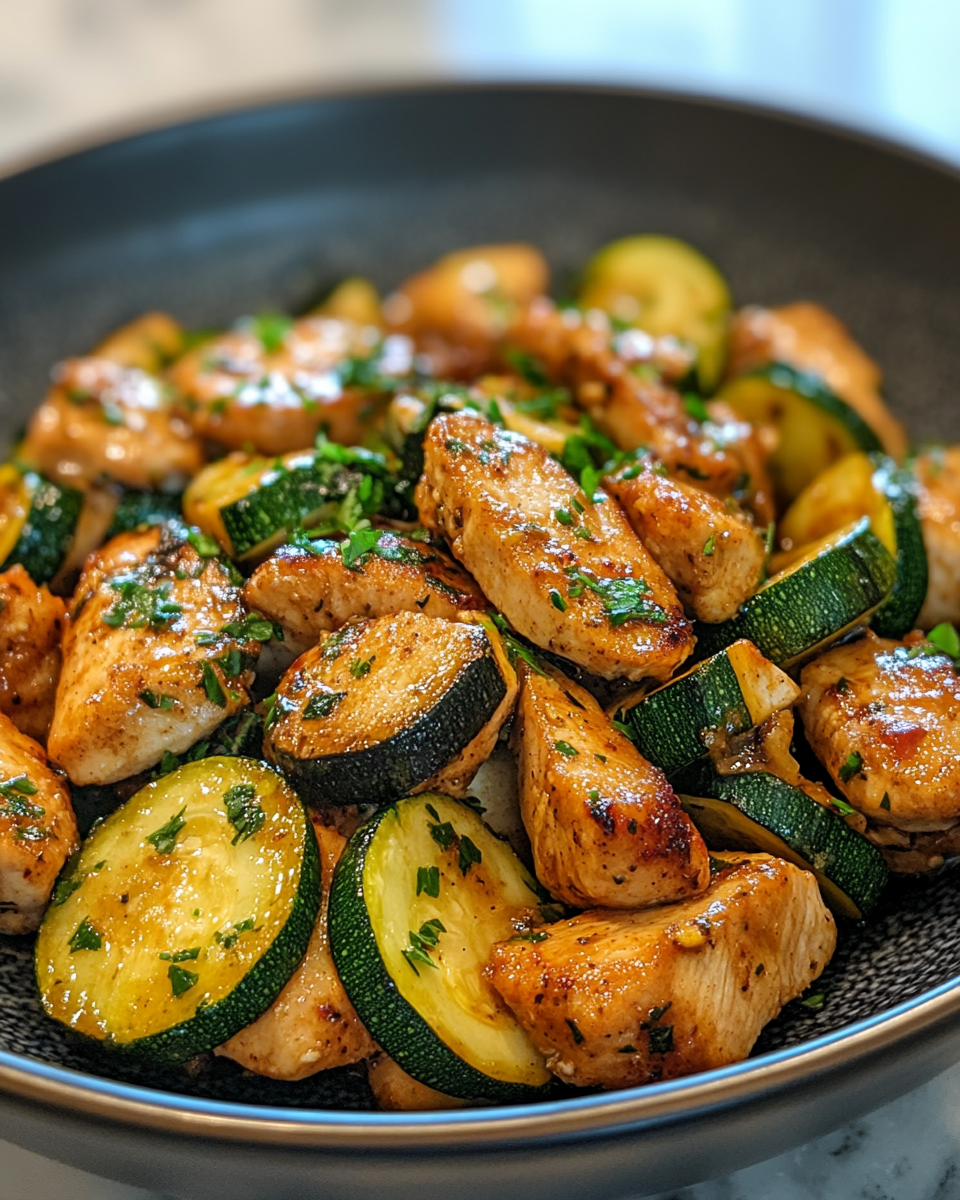 Chicken Zucchini Skillet with Garlic 1 Easy Cozy Dinner